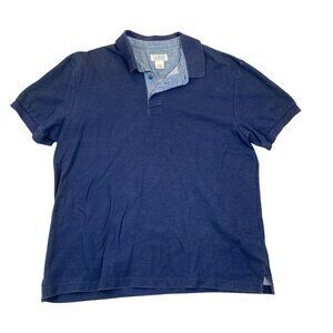 L.L.Bean Men's Polo Shirt Large Blue Short Sleeve Casual Basic Cotton